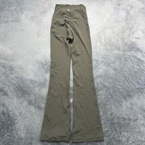 Lululemon Groove Super-High-Rise Flared Pant Nulu Olive Green Size 2 32 Inseam
